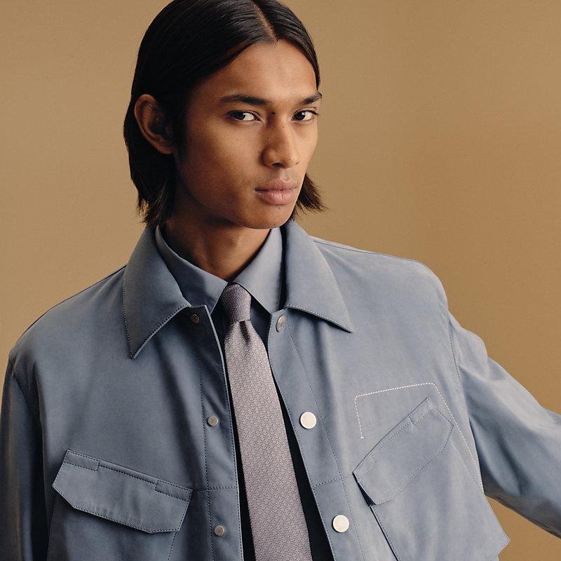 H Discret Unie tie - Grey | Hermès Canada